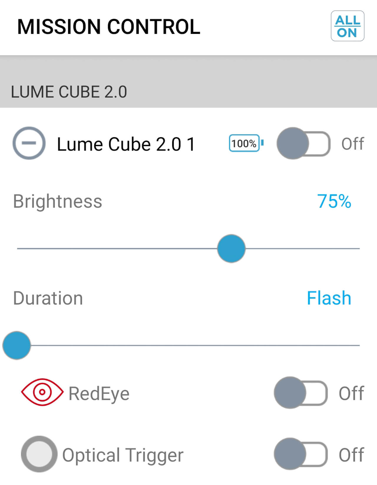 Screenshot of Lume-X app